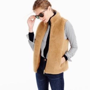 💕J.Crew Tan Faux Fur Vest